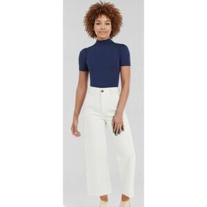 Ella Moss Wide Leg Crop Jean - Size 4 NWT - White/Beige - On trend for Summer!